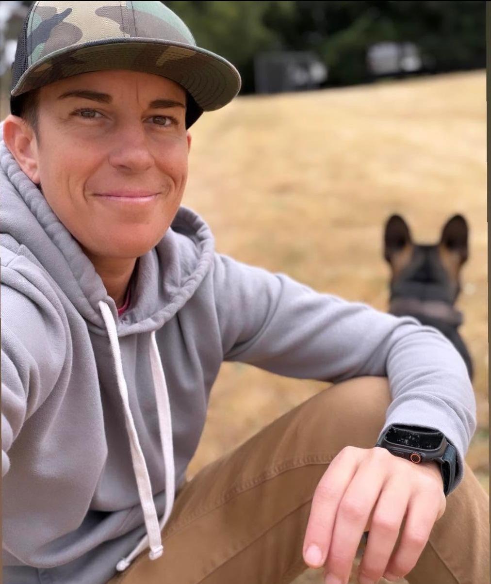 Jesse Koonce, founder of 247ForU, with her dog
