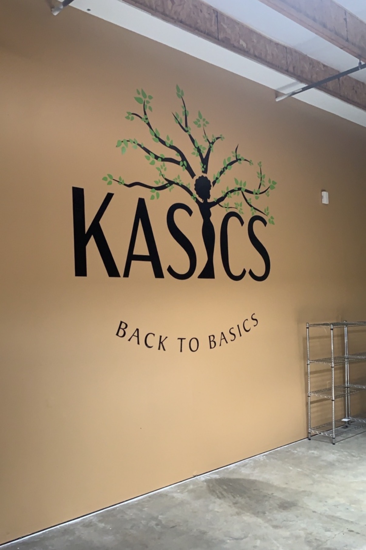KASICS indoor wall logo decal