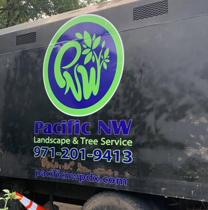 Pacific NW Landscape and Tree Service truck door decal and branding