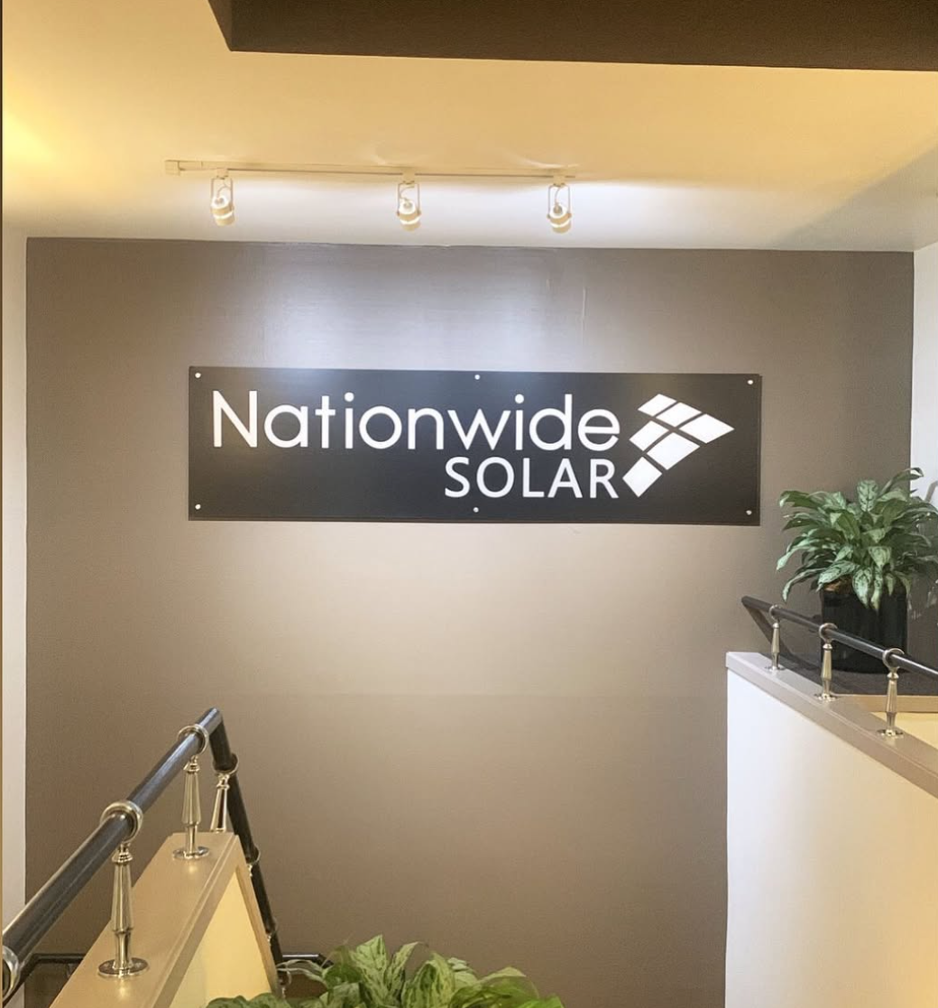Nationwide Solar interior lobby sign