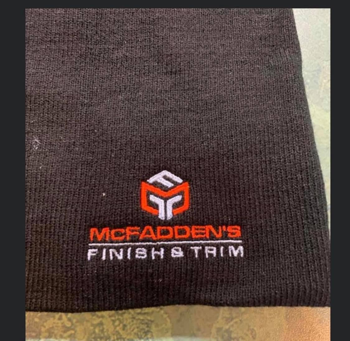 McFadden's Finish & Trim embroidered black beanie