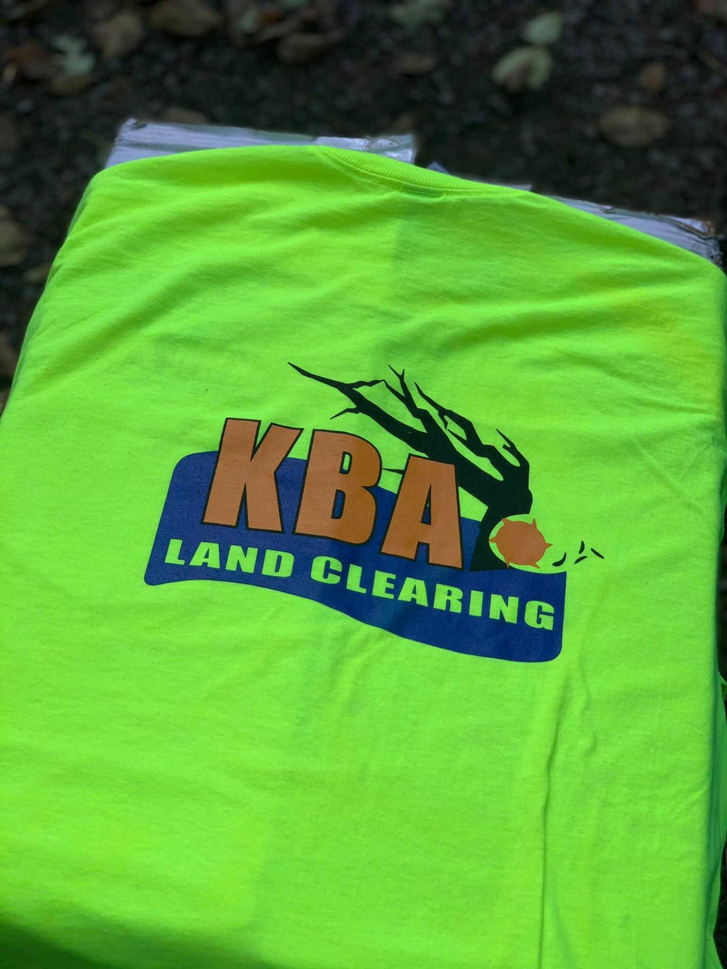 KBA Land Clearing hi-vis screen printed t-shirt