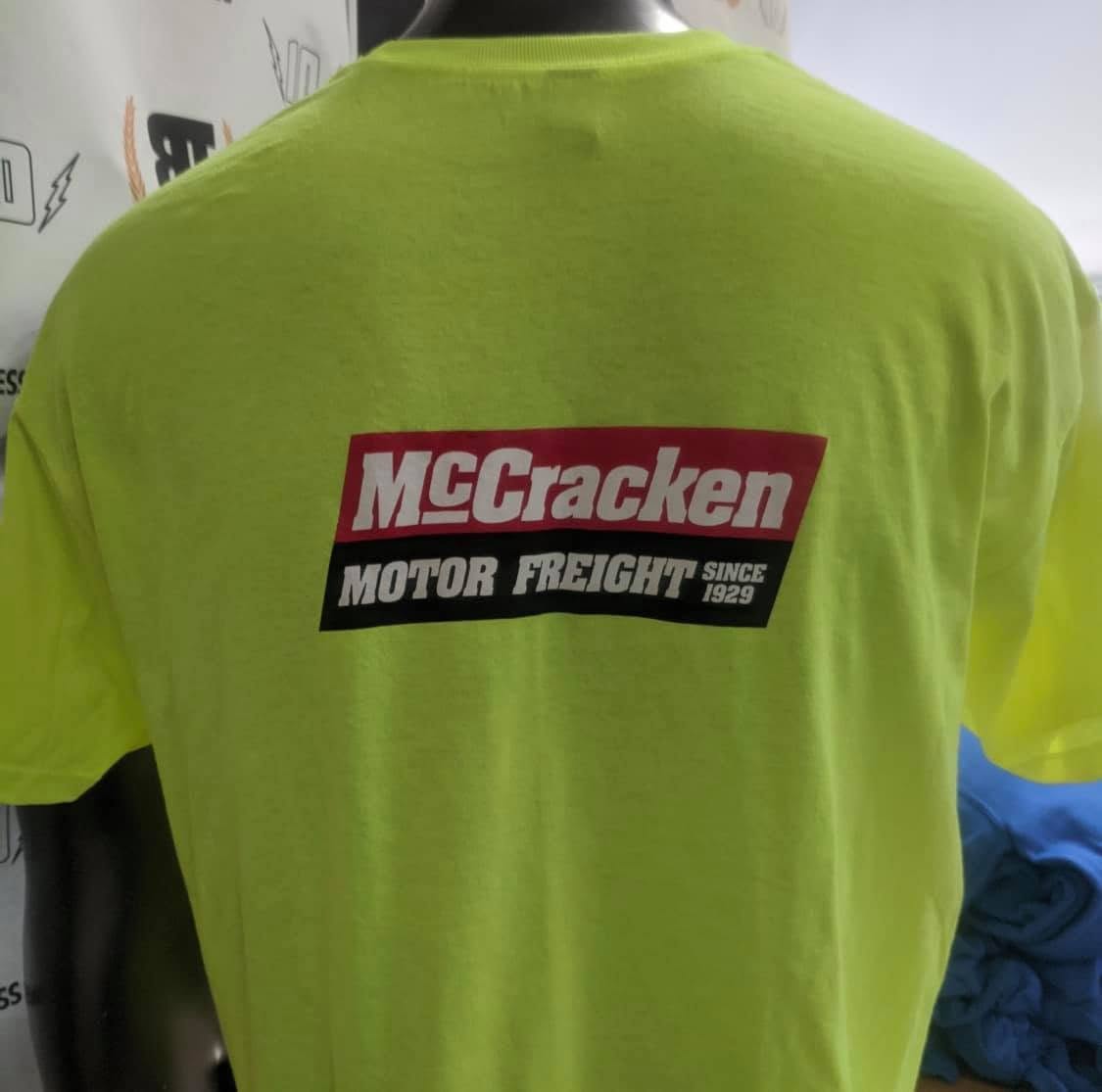 McCracken Motor Freight hi-vis crew t-shirt
