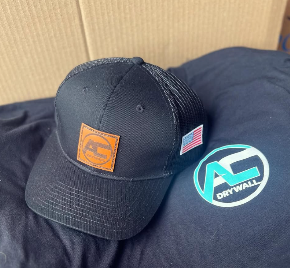 AG Drywall trucker hat and screen printed work shirt